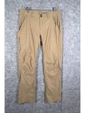 Prana Halle Straight Pants Women’s Size 10 Tan Utility Stretch Hiking Outdoor Go